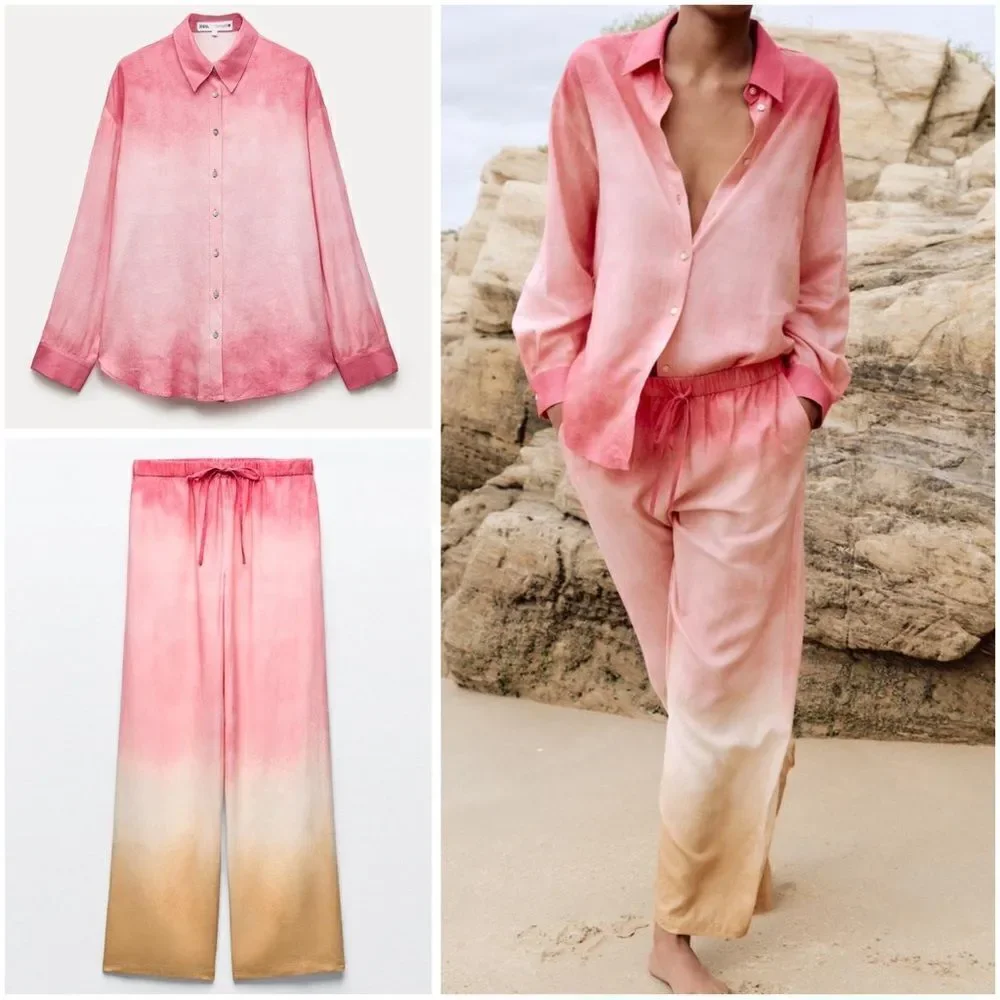 Zara Linen Blend Co-Ord Set New